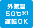 外気温50℃運転OK